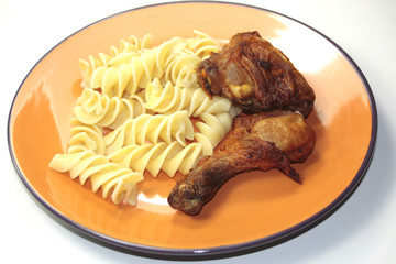poulet et pâtes