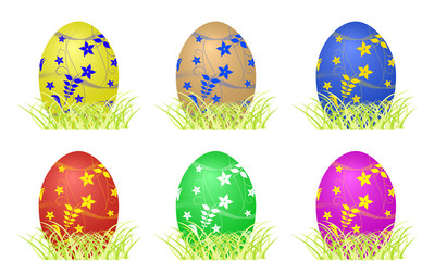 Easter eggs in grass
