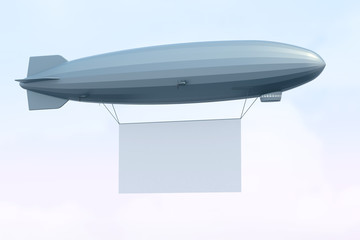 Zeppelin mit Werbetafel