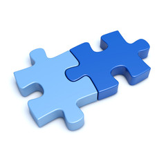 Obraz premium Zwei Puzzle-Teilchen