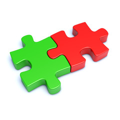 Zwei Puzzle-Teilchen