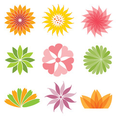 set of flower icon