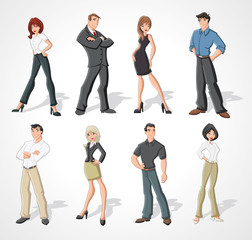 Obraz premium Group cartoon business people