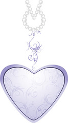 Lilac heart isolated on the white