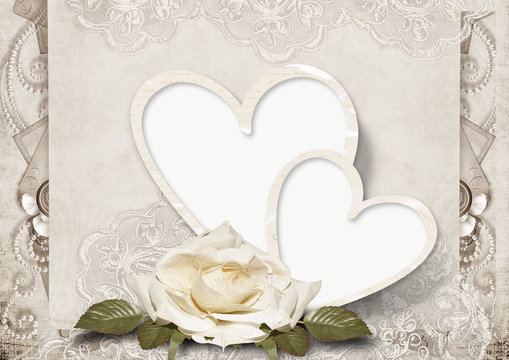 Vintage love card with roses