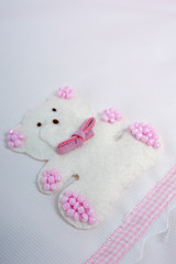 Teddy bear plush fabric background