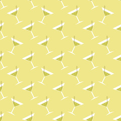 Seamless wine glasses pattern.