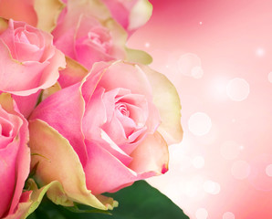 Rose Flower Art Design. Wedding Card