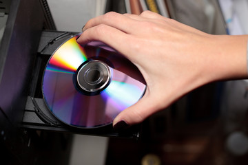 inserting a cd