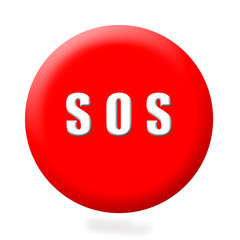S.o.s button,isolated