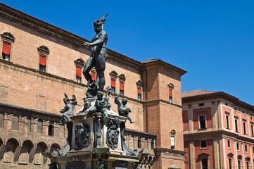 Fototapeta na wymiar Fountain of Neptune. Bologna. Emilia-Romagna. Italy.