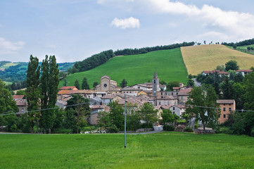 Fototapeta na wymiar Panoramic view of Pellegrino Parmense. Emilia-Romagna. Italy.