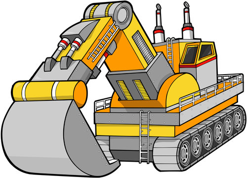 Digger Construction Vector Illustration