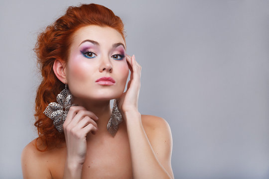 Beauty shot of woman with makeup