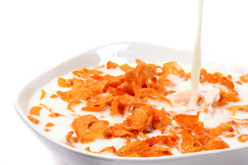Healthy breakfast with corn flakes and milk © Patryk Kosmider