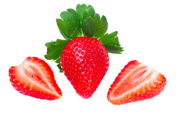 Beautiful strawberries isolated on white