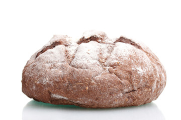 delicious round rye bread isolated on white