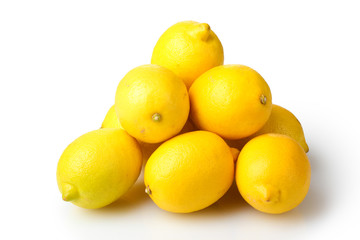 ripe lemons isolated on white