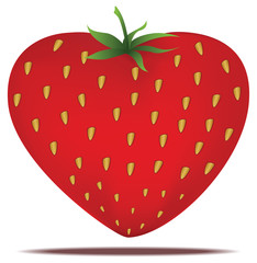 Heart-shaped strawberry