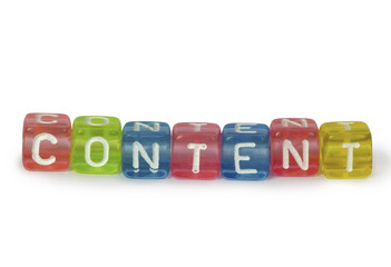 Text Content on colorful wooden cubes