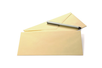 Two envelopes with a pen