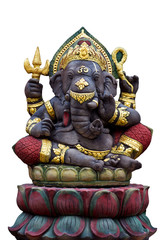 Hindu God Ganesha on white background