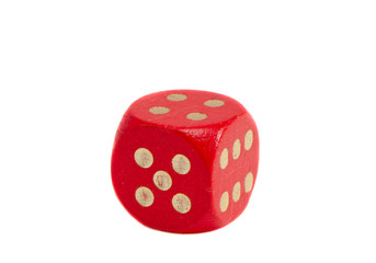 isolated one red dice