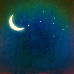 Obraz na płótnie Canvas Grunge background, crescent moon