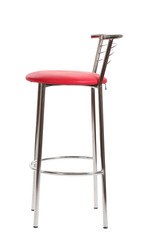 red bar chair isolated on white.