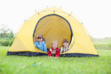 Children in tent