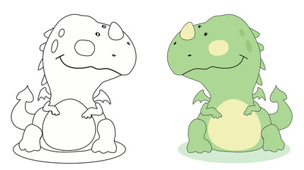 Cartoon dragon outline Vector eps8