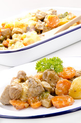 Pork stew with carrots and potatoes