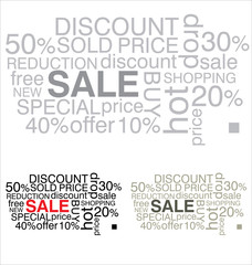 SALE. Word collage on white