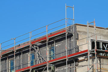 Polystyroldämmung auf Neubau