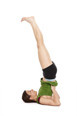 woman doing shoulder stand