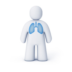 Abstrakte Figur eines Menschen mit Lungen