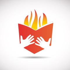 Logo Hot Literature, red book # Vector