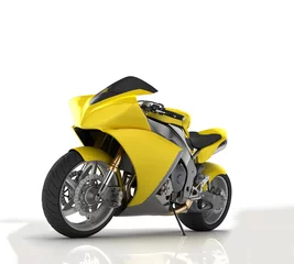 Abwaschbare Fototapete Motorrad SuperBike-Konzept rendern