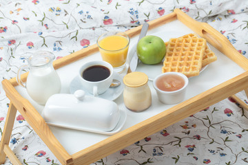 Breakfast on a bed