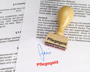 Stempel Pflegegeld auf Antrag