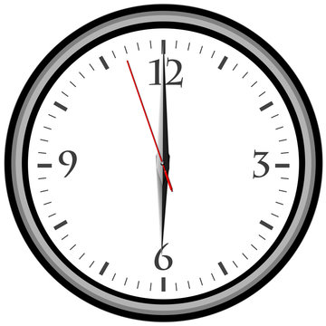 Uhr - Uhrzeit 6 am / pm