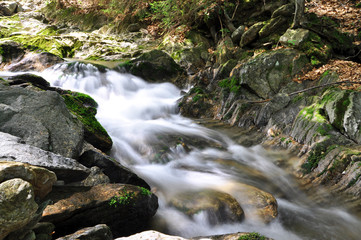 Waterfall in the national park Sumava-Czech Republic