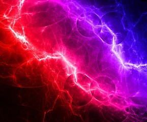 red and blue abstract lightning