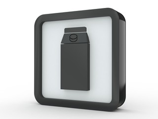 Button Milchtüte schwarz