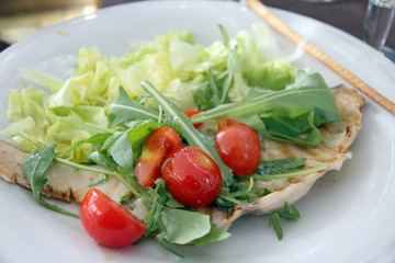 Specialty of the house swordfish with salad Santa Teresa di Gall