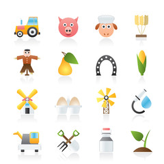Agriculture and farming icons - vector icon set