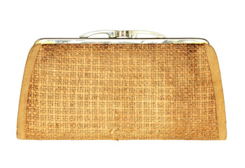Vintage purse isolated on white background