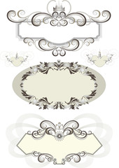Vintage frame decorated with crown and the curves.