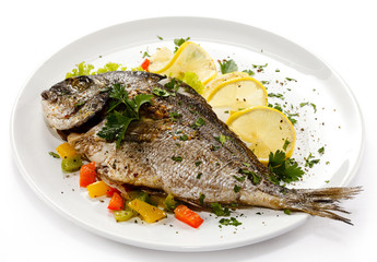 Fish dish - roasted fish and vegetables