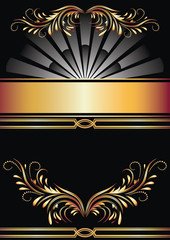 Background with golden ornament